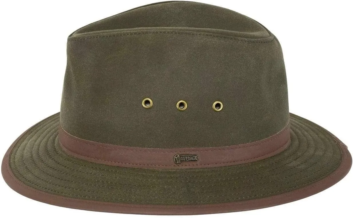 Outback Trading Company Unisex 1462 Madison River Sun-Protective Waterproof Crushable Cotton Oilskin Hat