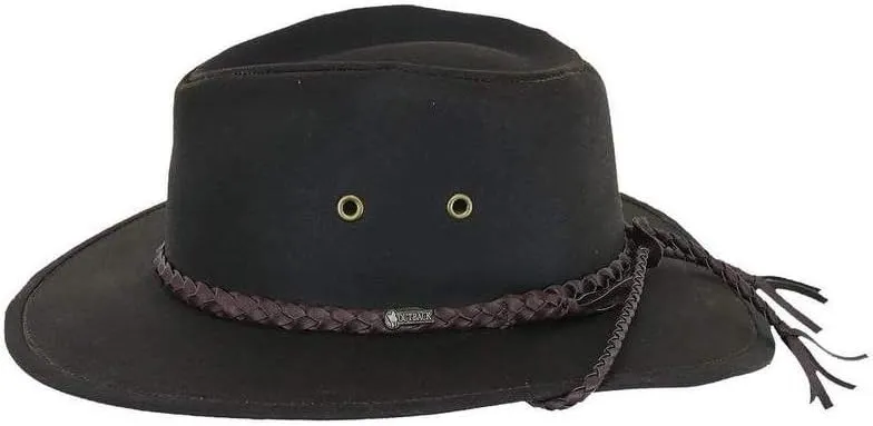 Outback Trading Company Unisex 1486 Grizzly UPF 50 Waterproof Breathable Western Cotton Oilskin Hat