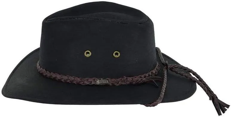 Outback Trading Company Unisex 1486 Grizzly UPF 50 Waterproof Breathable Western Cotton Oilskin Hat