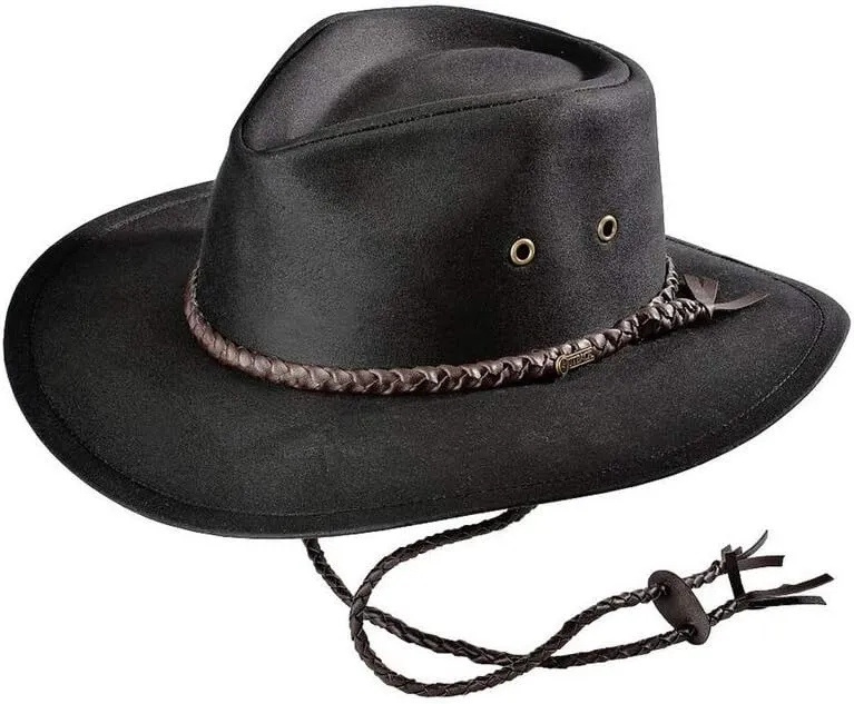 Outback Trading Company Unisex 1486 Grizzly UPF 50 Waterproof Breathable Western Cotton Oilskin Hat