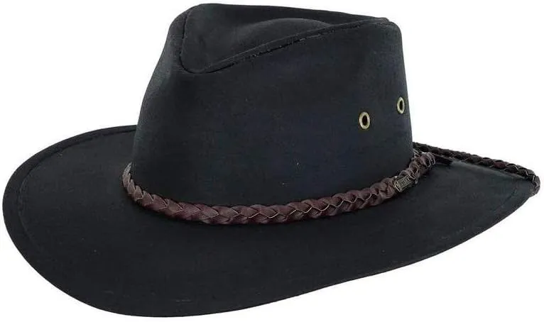 Outback Trading Company Unisex 1486 Grizzly UPF 50 Waterproof Breathable Western Cotton Oilskin Hat