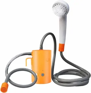 Outdoor Camping Electric Shower Car Washer Shower Set Portable Electric Pump Rechargeable Bathing Pump Plant Watering Pet Clean,Orange