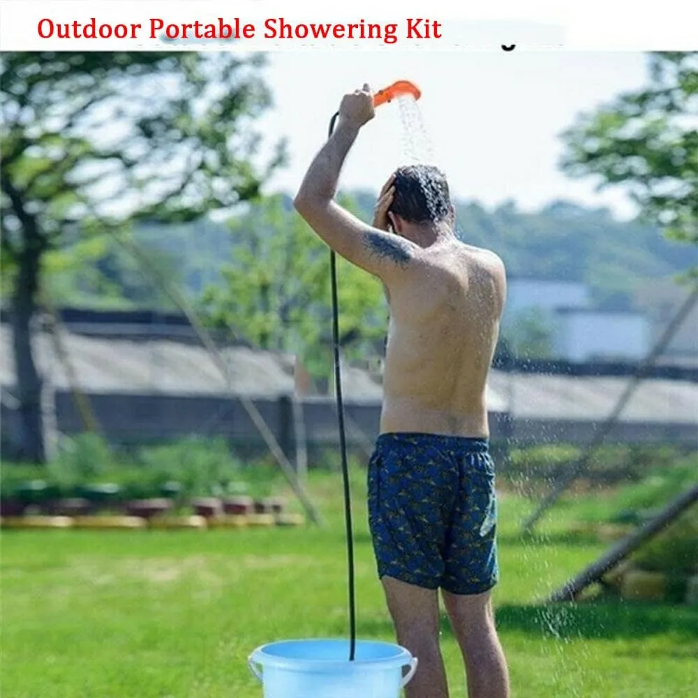 Outdoor Camping Electric Shower Car Washer Shower Set Portable Electric Pump Rechargeable Bathing Pump Plant Watering Pet Clean,Orange
