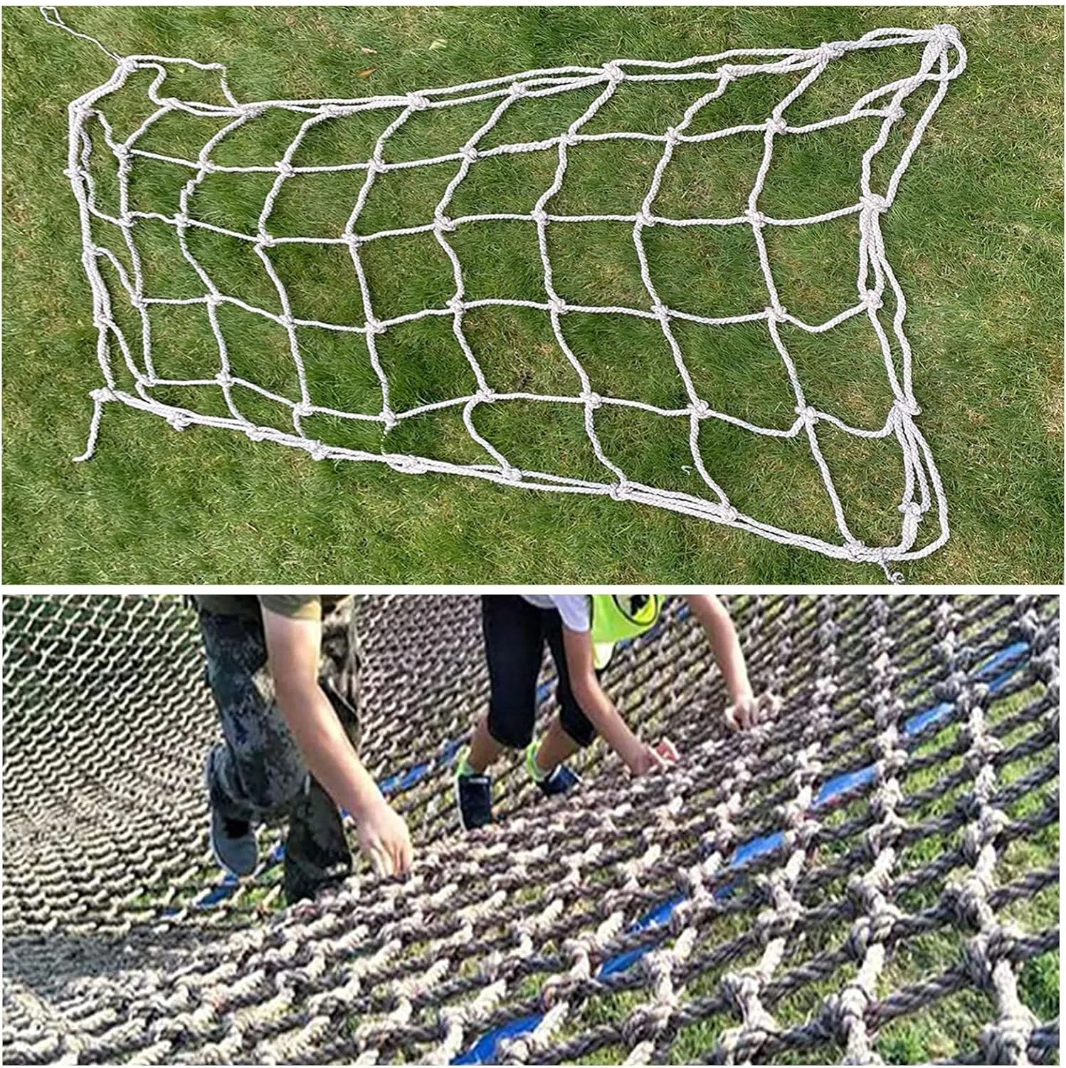 Outdoor Cargo Climbing Net Truck Trailer Nets Backyard Treehouse Netting Heavy Duty Playground Climbing Safety Protection Net for Child,5 * 9.5m