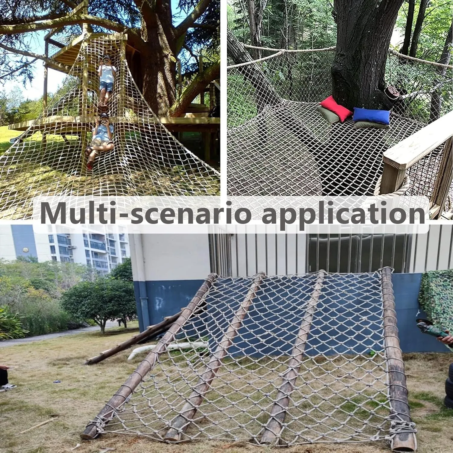 Outdoor Cargo Climbing Net Truck Trailer Nets Backyard Treehouse Netting Heavy Duty Playground Climbing Safety Protection Net for Child,5 * 9.5m