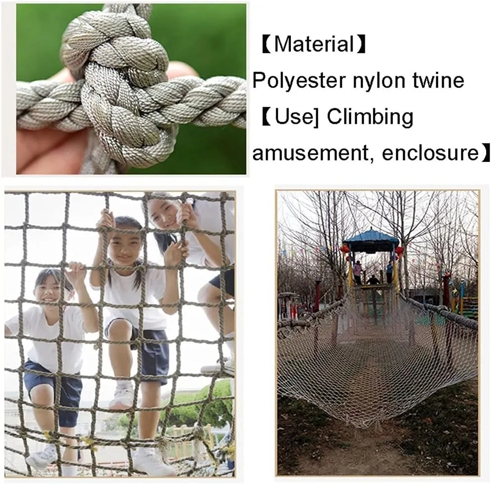 Outdoor Climbing Net for Kids and Adult,Climbing Net for Swing Set, Heavy Duty Rope Outdoor Cargo Webbing Net,Military Climbing Cargo Net(14mm-18cm,3X3m/9.8X9.8ft)