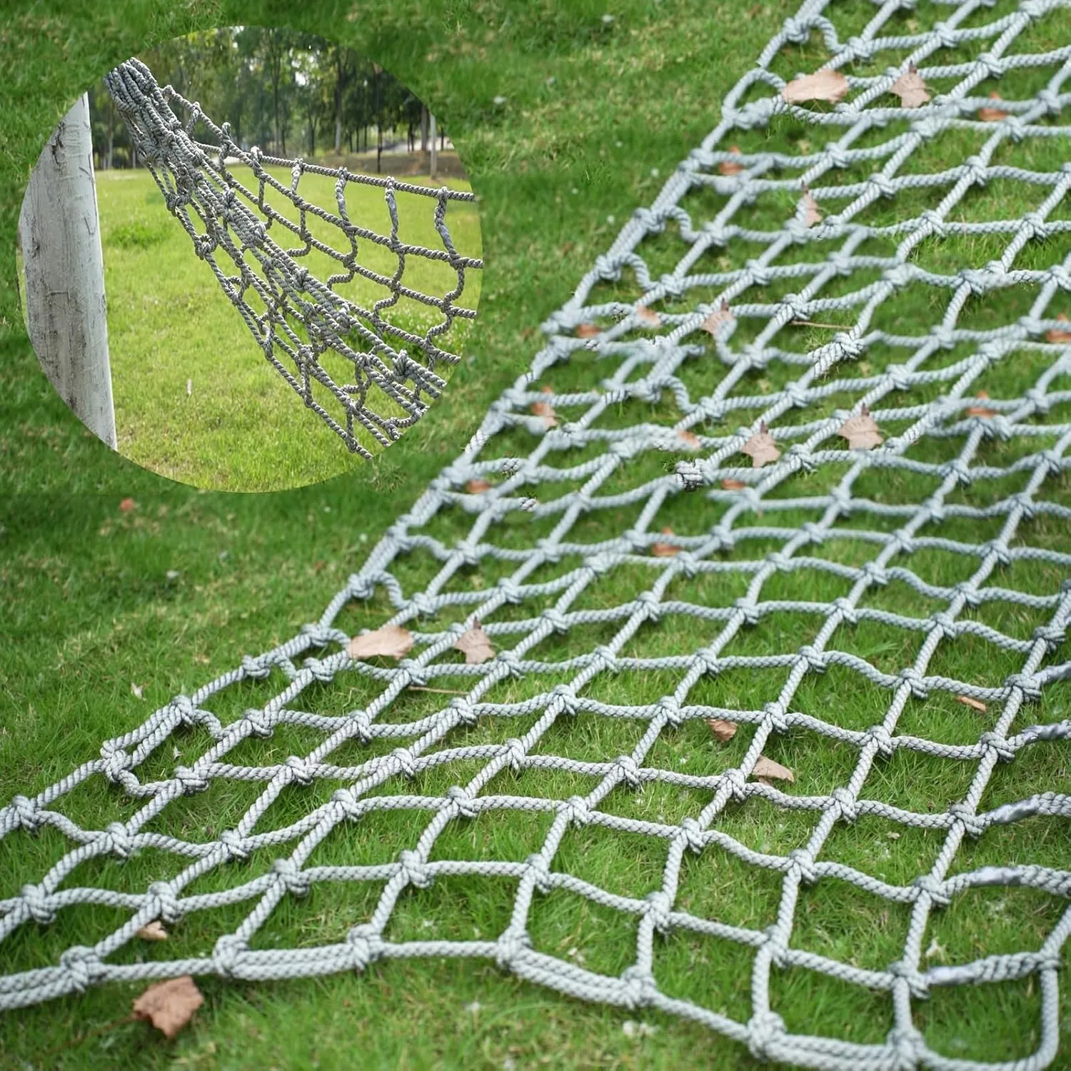 Outdoor Climbing Net for Kids and Adult,Polyester Playground Military Climbing Net Cargo, Kids Safety Protection Net, Rope Ladder, Jungle Gyms, Swingset, Treehouse,16.4 * 31.2ft