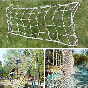 Outdoor Climbing Net for Kids and Adult,Polyester Playground Military Climbing Net Cargo, Kids Safety Protection Net, Rope Ladder, Jungle Gyms, Swingset, Treehouse,16.4 * 31.2ft