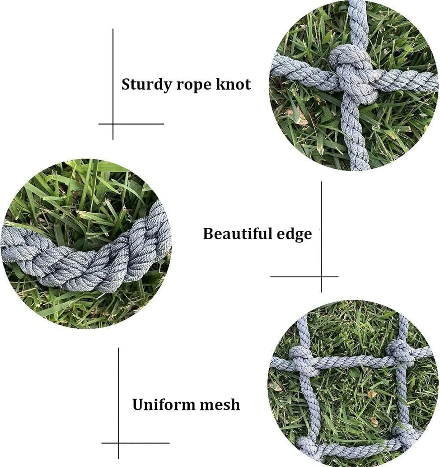 Outdoor Climbing Net for Kids/Adults, Backyard Playground Safety Net, Heavy Duty Climbing Cargo Net Rope Ladder Net for Gym, Swing, Tree House, Obstacle Course, Rock Climbing Net.,1.5m*2m