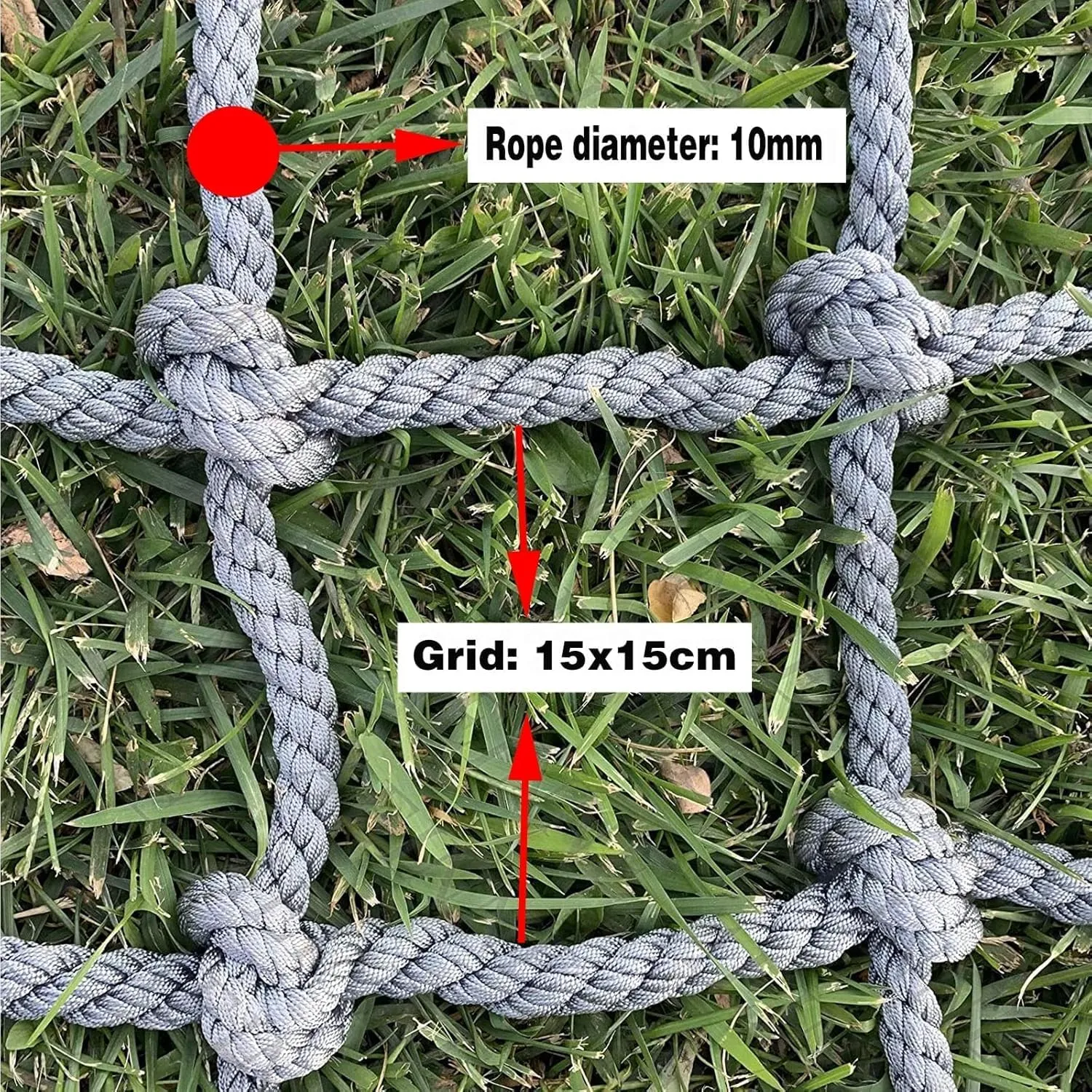 Outdoor Climbing Net, Playground Safety Net, Yard Climbing Frame Net, Heavy Duty Climbing Cargo Rope Ladder Net.(Size:3.3 * 13.2ft)