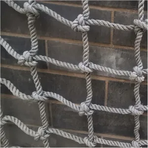 Outdoor Indoor Swingset Climbing Net Rope Ladder Cargo Net Climbing Frame Training Playing Support Climbing Protection(Size:12 mm,Color:3.3x3.3ft)