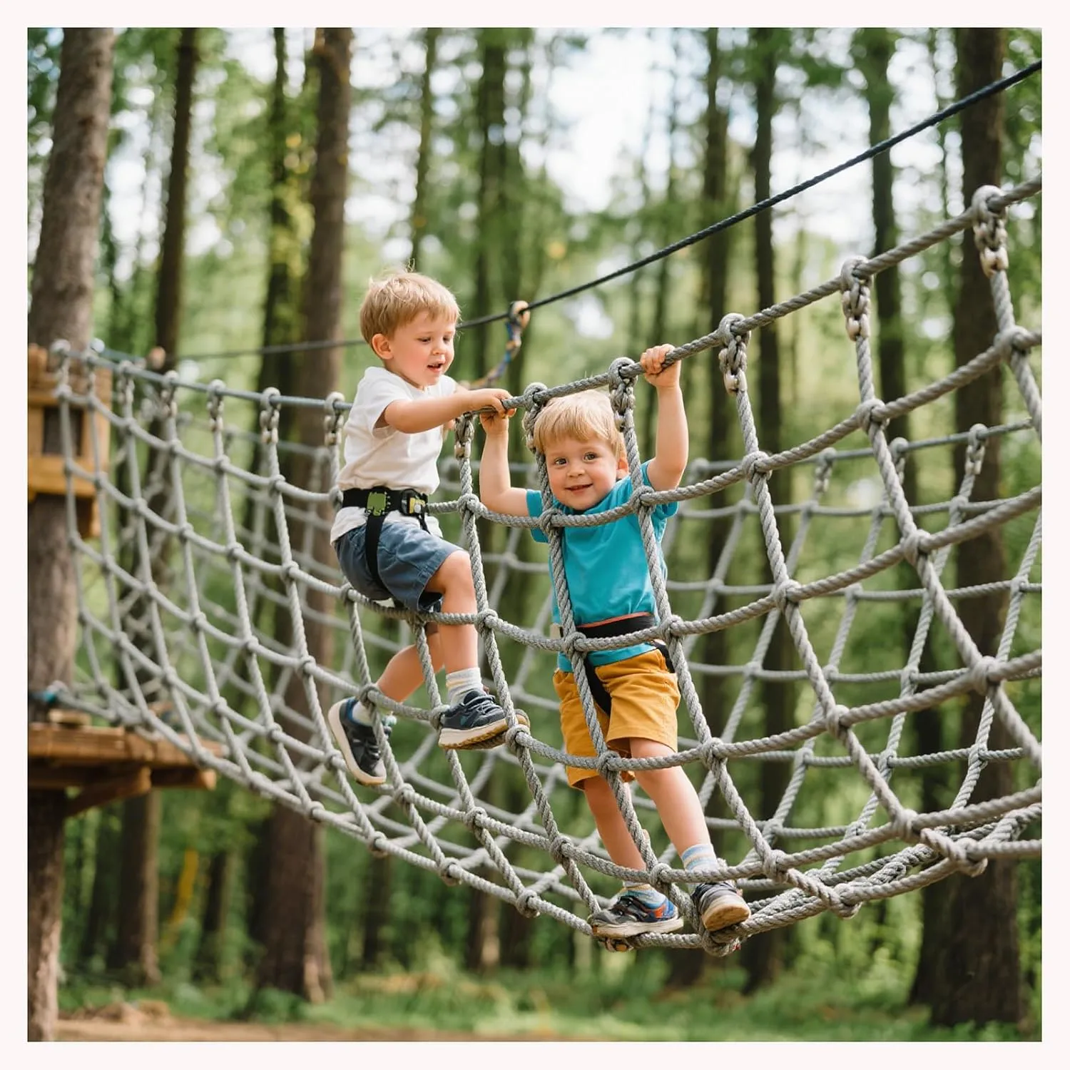 Outdoor Playground Safety Net - 4Mx6M (13.1FTx19.7FT) Climbing Cargo Net, 0.55 Inch Thick Rope Ladder for Climbing Frame, Truck Trailer, and Fence Protection