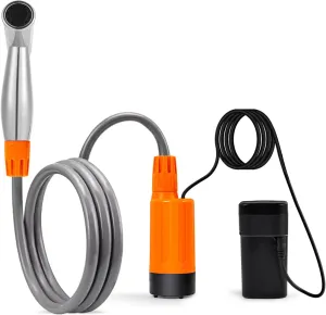 Outdoor Shower with Shower Head Portable Electric Shower for Hiking USB Rechargeable Camping Shower Travel Bathing Pumps