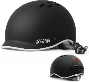 OutdoorMaster Bike Helmet for Adults,Adjustable Cycling Helmet with Light for Men & Women - Safety Certified for Bicycle Skateboard Road Bike Skating Roller Commuting Helmet