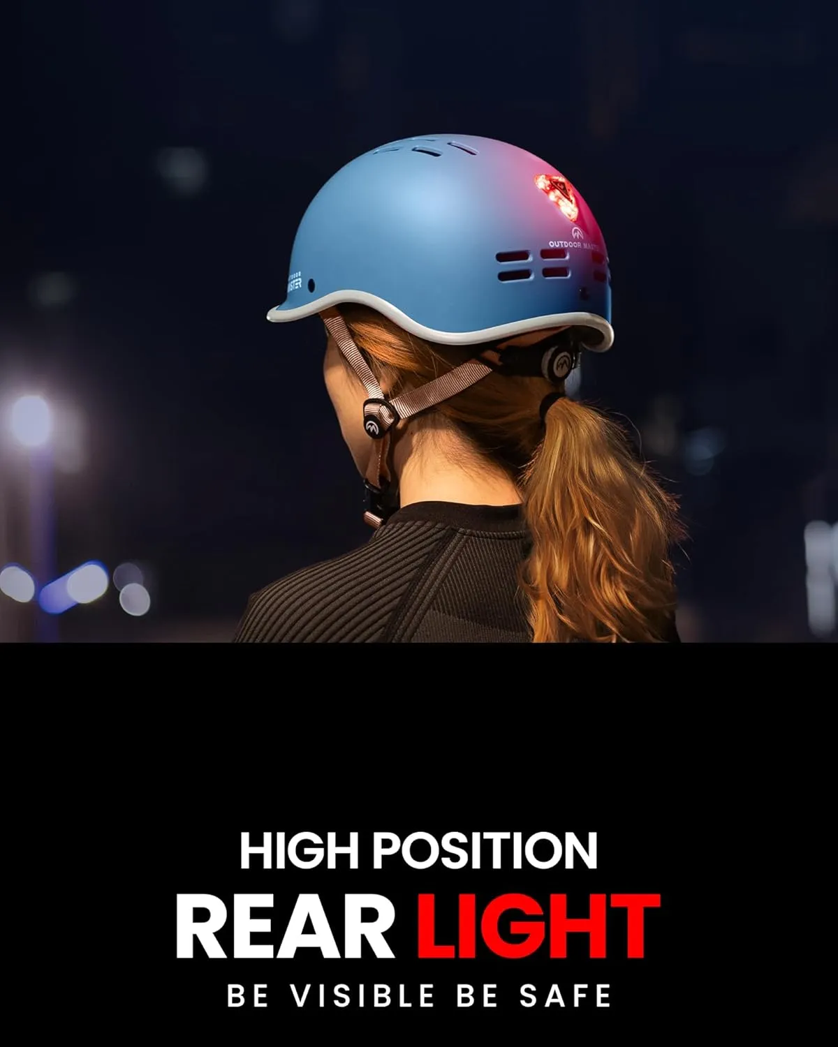 OutdoorMaster Bike Helmet for Adults,Adjustable Cycling Helmet with Light for Men & Women - Safety Certified for Bicycle Skateboard Road Bike Skating Roller Commuting Helmet