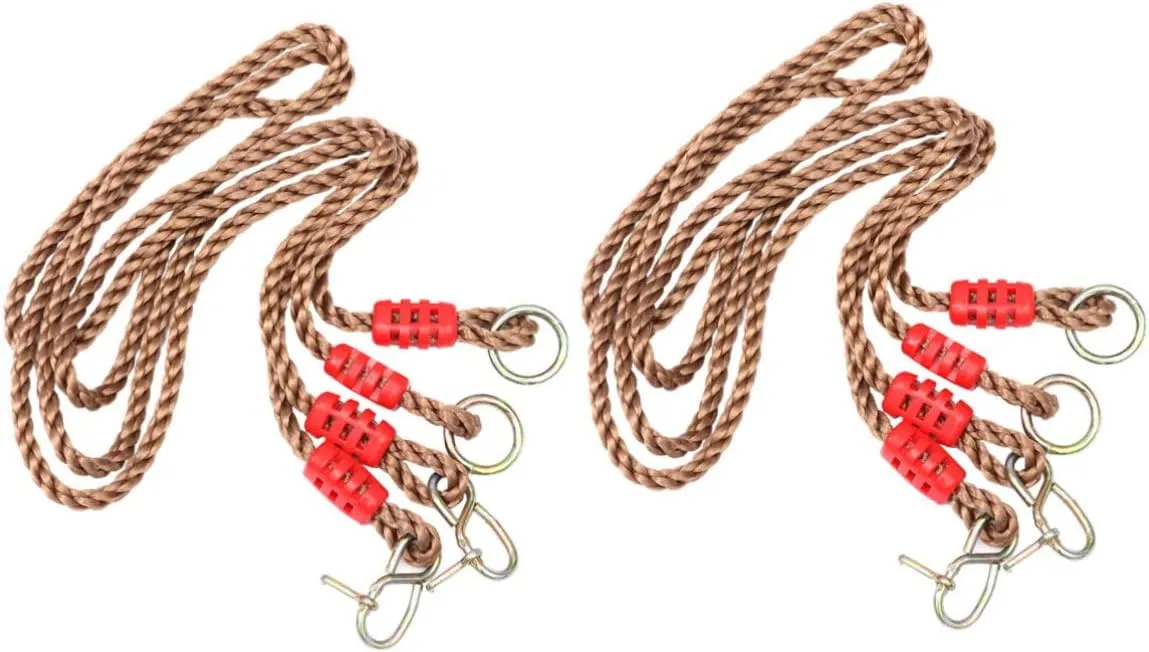 Pair Adjustable Pe Swing Rope Load Bearing for Tree and Beam Swings Durable Playground Accessory for Adults