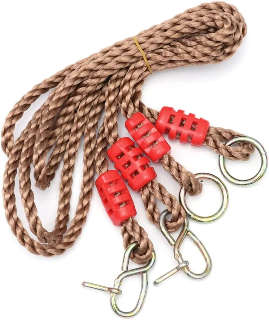 Pair Adjustable Pe Swing Rope Load Capacity Durable Playground Accessory for Adults for Tree and Beam Swings