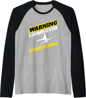 Parkour I Jump Over Everything I Acrobatic Athlete Freerun Raglan Baseball Tee