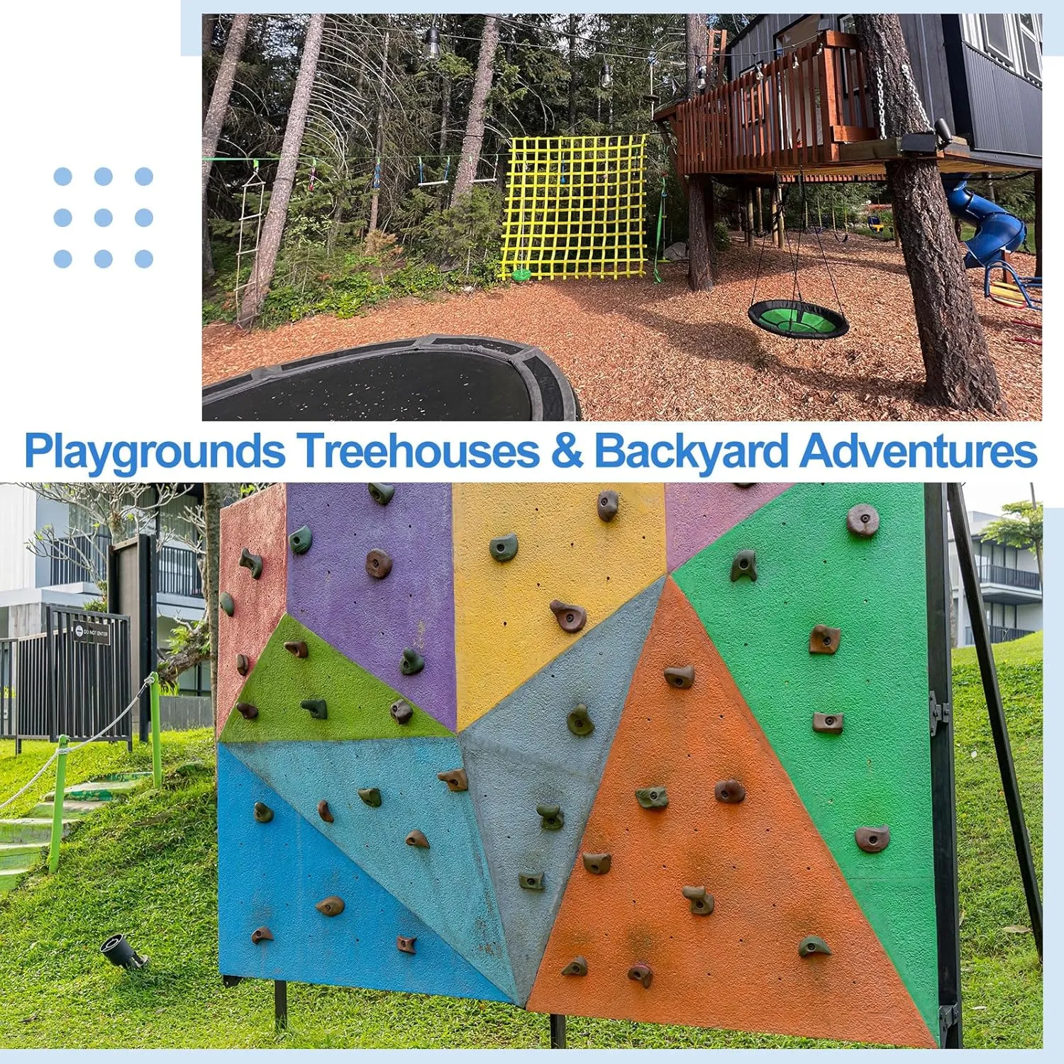 PATIKIL Rock Climbing Holds, Large Climbing Rock Wall Grips with Double Hole for Tree Training Playground Accessory Indoor Outdoor