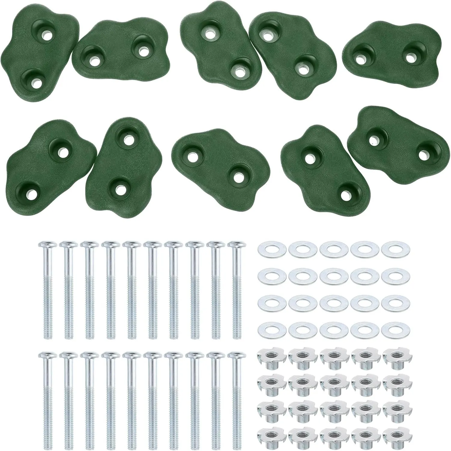 PATIKIL Rock Climbing Holds, Small Climbing Rock Wall Grips Play Set Climber Attachments with Double Hole for Playground Accessory
