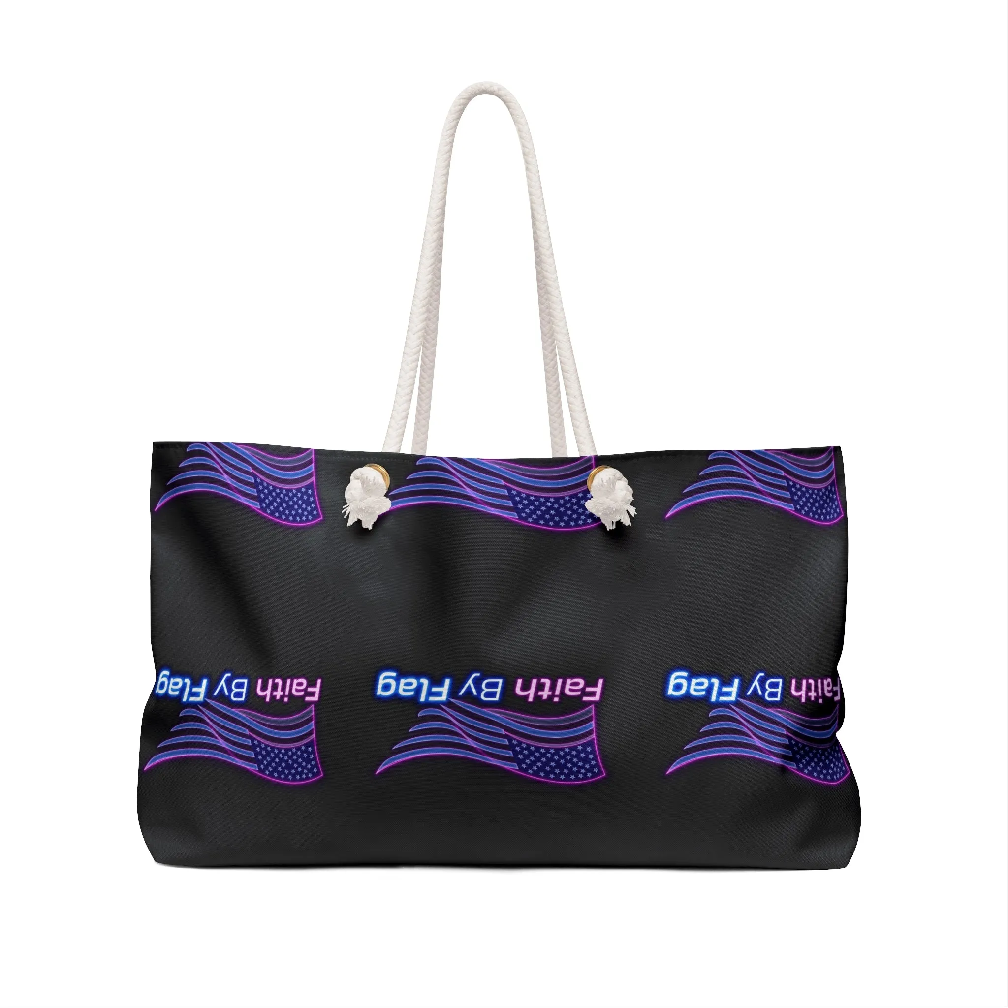 Patriotic Weekender Bag | Faith By Flag Tote | Travel Bag, Beach Bag, Gym Bag, Overnight Bag, Sports Bag