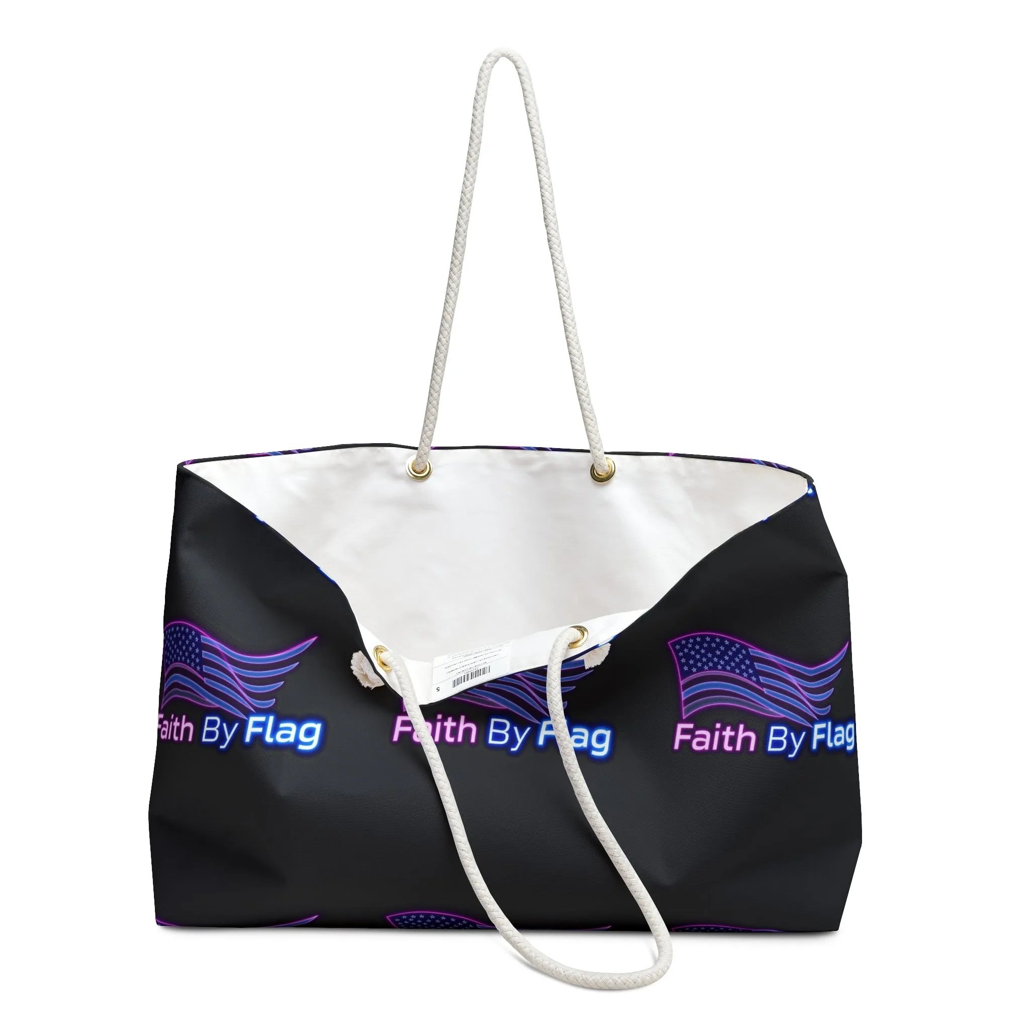 Patriotic Weekender Bag | Faith By Flag Tote | Travel Bag, Beach Bag, Gym Bag, Overnight Bag, Sports Bag