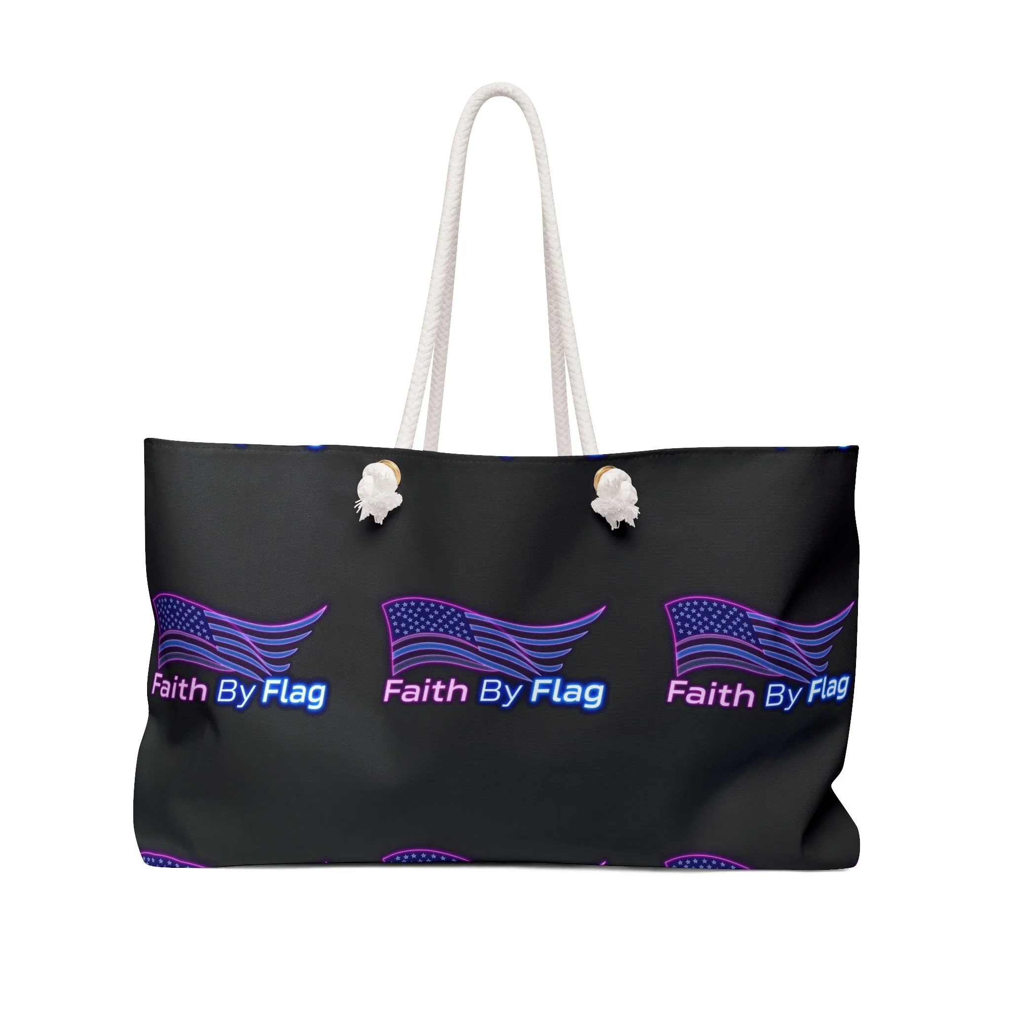 Patriotic Weekender Bag | Faith By Flag Tote | Travel Bag, Beach Bag, Gym Bag, Overnight Bag, Sports Bag