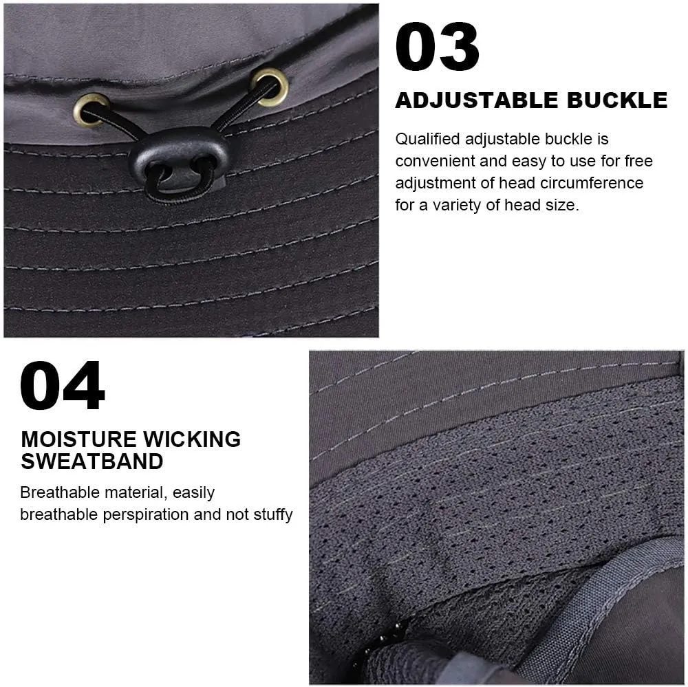 Peicees Super Wide Brim Sun Hat UPF 50  UV Waterproof Fishing Hat for Men Women
