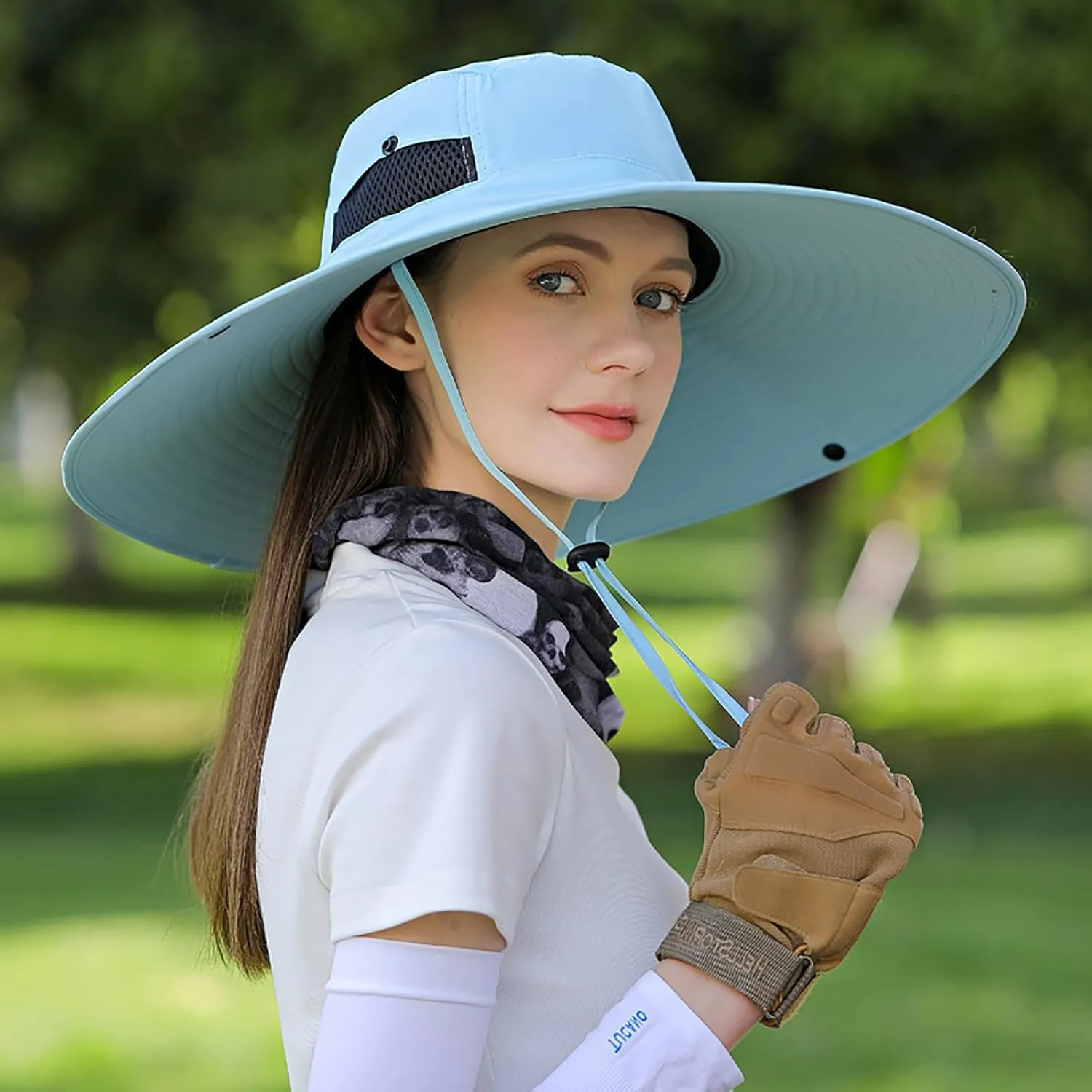 Peicees Women Wide Brim Sun Hat UPF50  Waterproof Bucket Hat for Fishing Hiking Camping