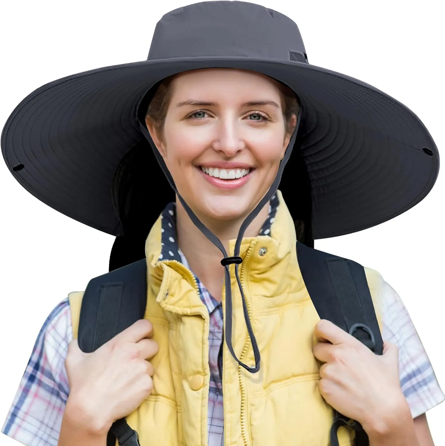 Peicees Women Wide Brim Sun Hat UPF50  Waterproof Bucket Hat for Fishing Hiking Camping