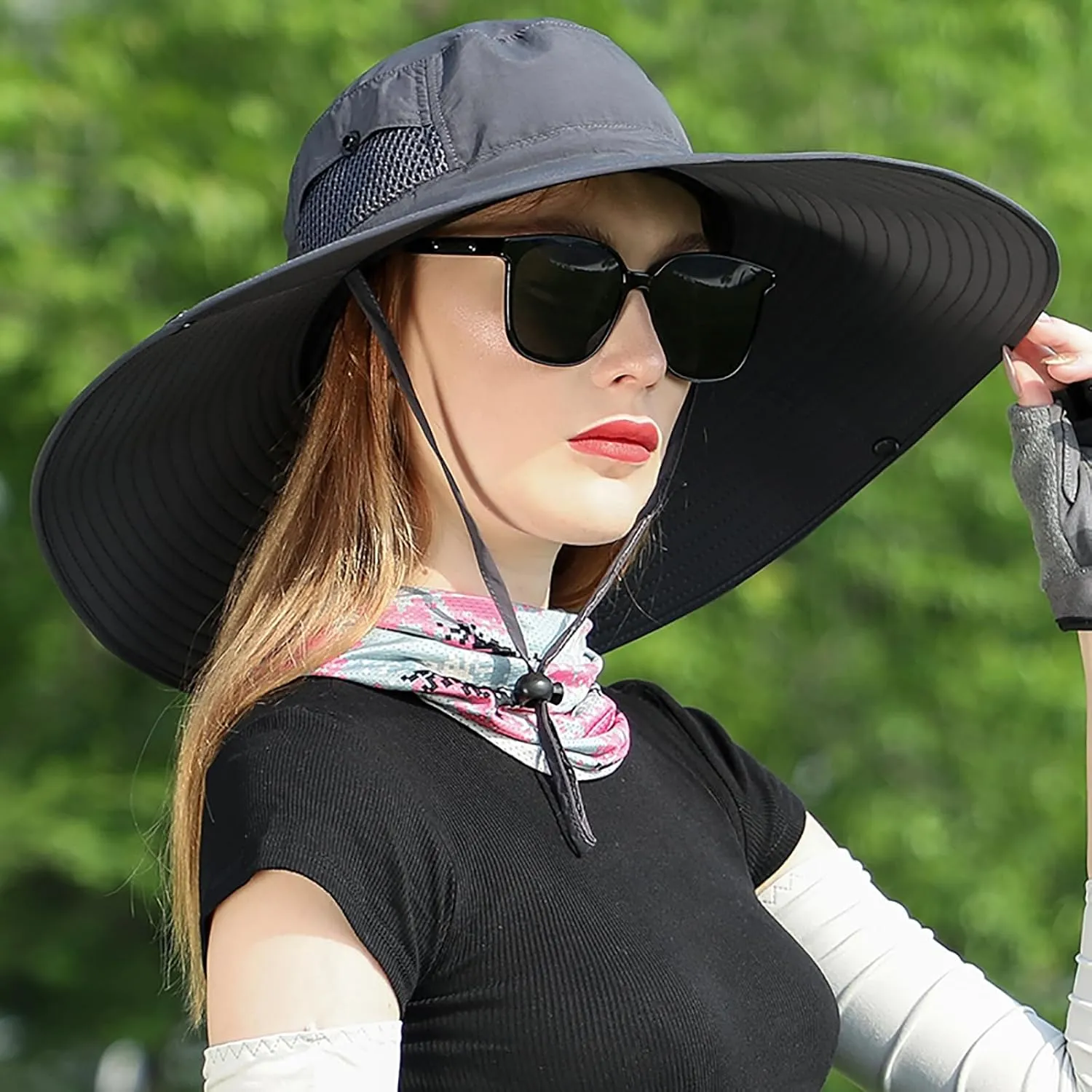 Peicees Women Wide Brim Sun Hat UPF50  Waterproof Bucket Hat for Fishing Hiking Camping
