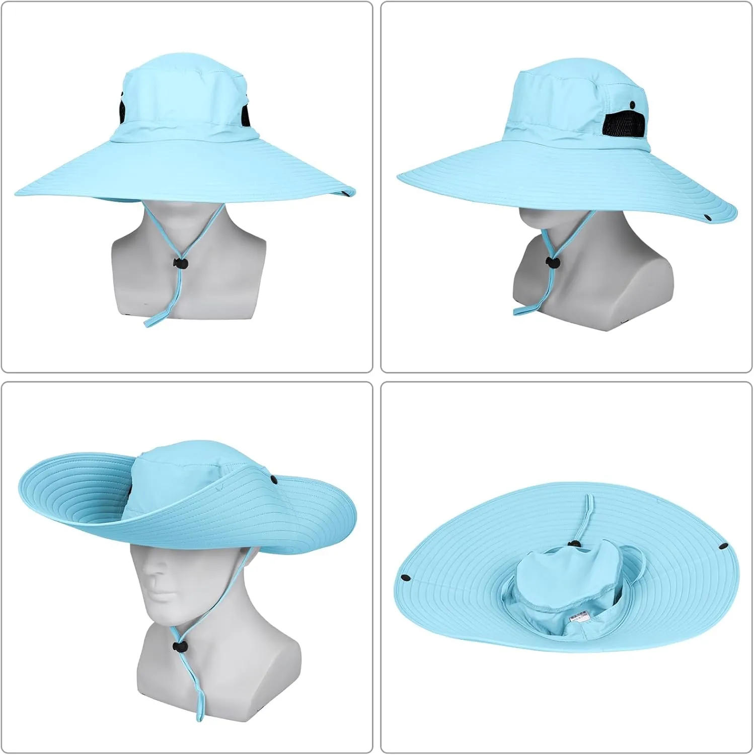 Peicees Women Wide Brim Sun Hat UPF50  Waterproof Bucket Hat for Fishing Hiking Camping