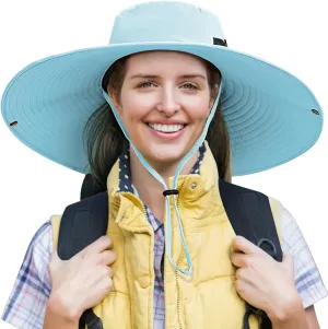 Peicees Women Wide Brim Sun Hat UPF50  Waterproof Bucket Hat for Fishing Hiking Camping