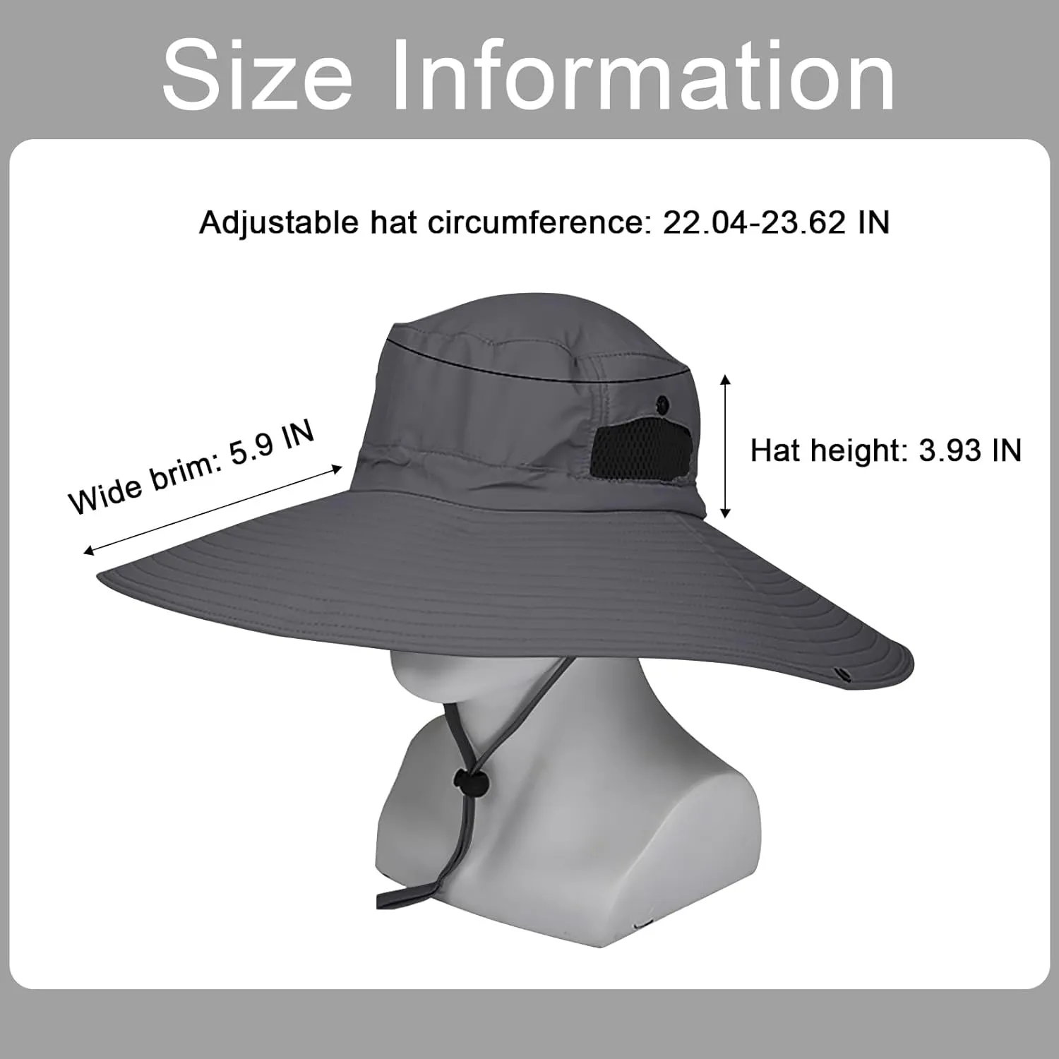 Peicees Women Wide Brim Sun Hat UPF50  Waterproof Bucket Hat for Fishing Hiking Camping