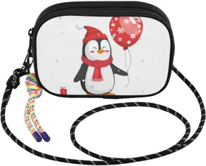Penguin Cute Balloon Red Crossbody Bag for Women Cell Phone Purses Women's Small Shoulder Handbags Wallet Purse with Strap