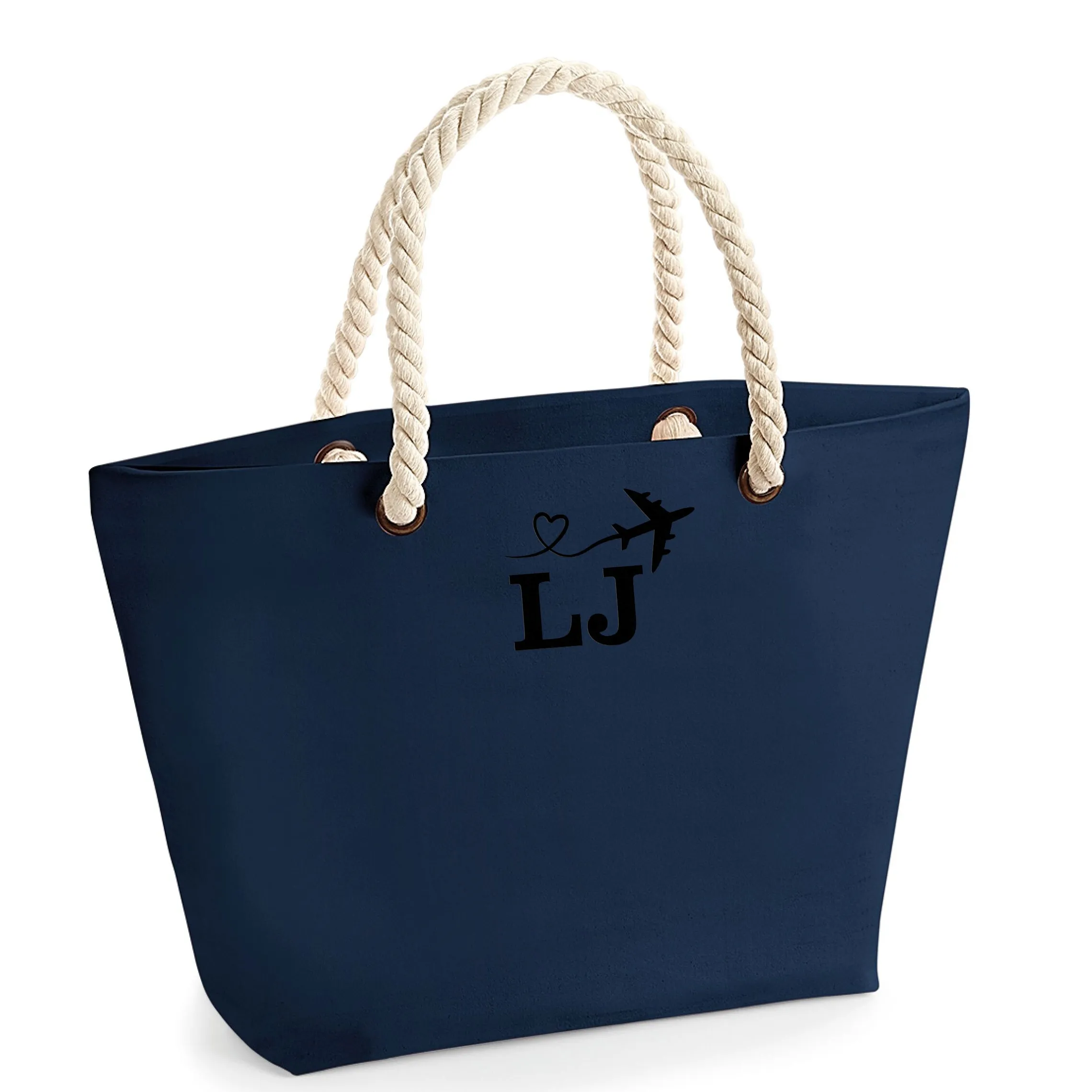 Personalised Beach Bag Embroidered with Your Initials