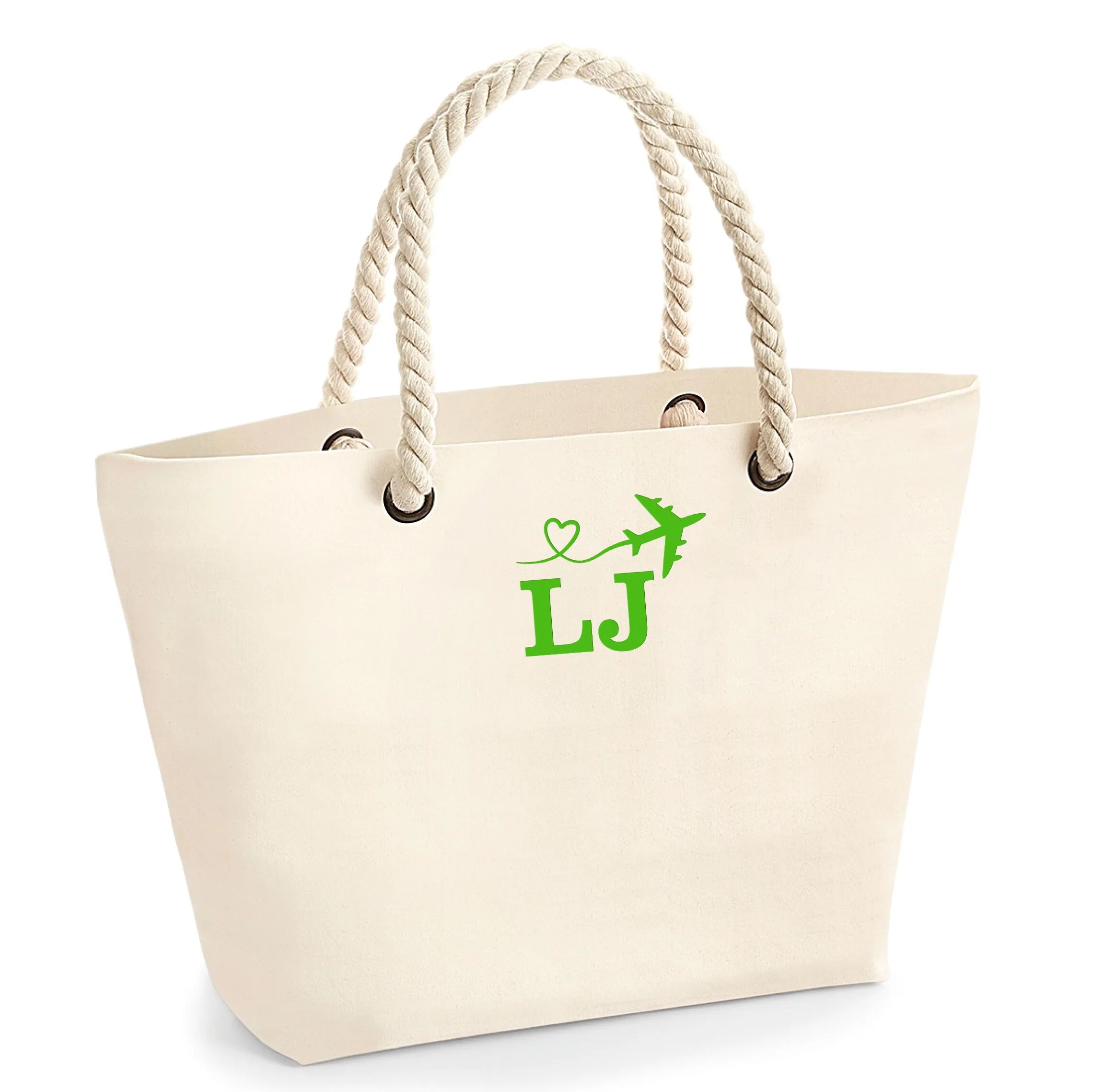 Personalised Beach Bag Embroidered with Your Initials