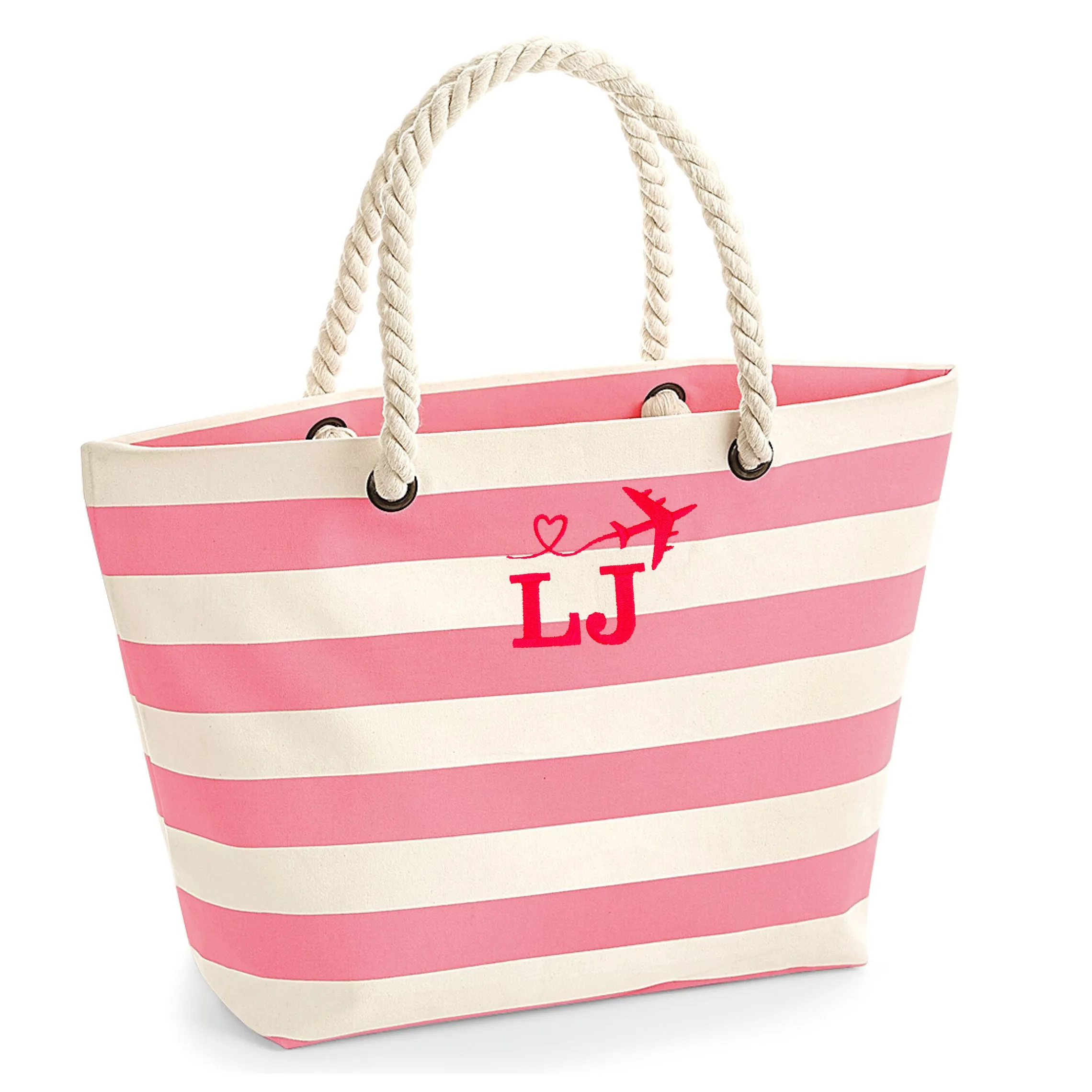 Personalised Beach Bag Embroidered with Your Initials