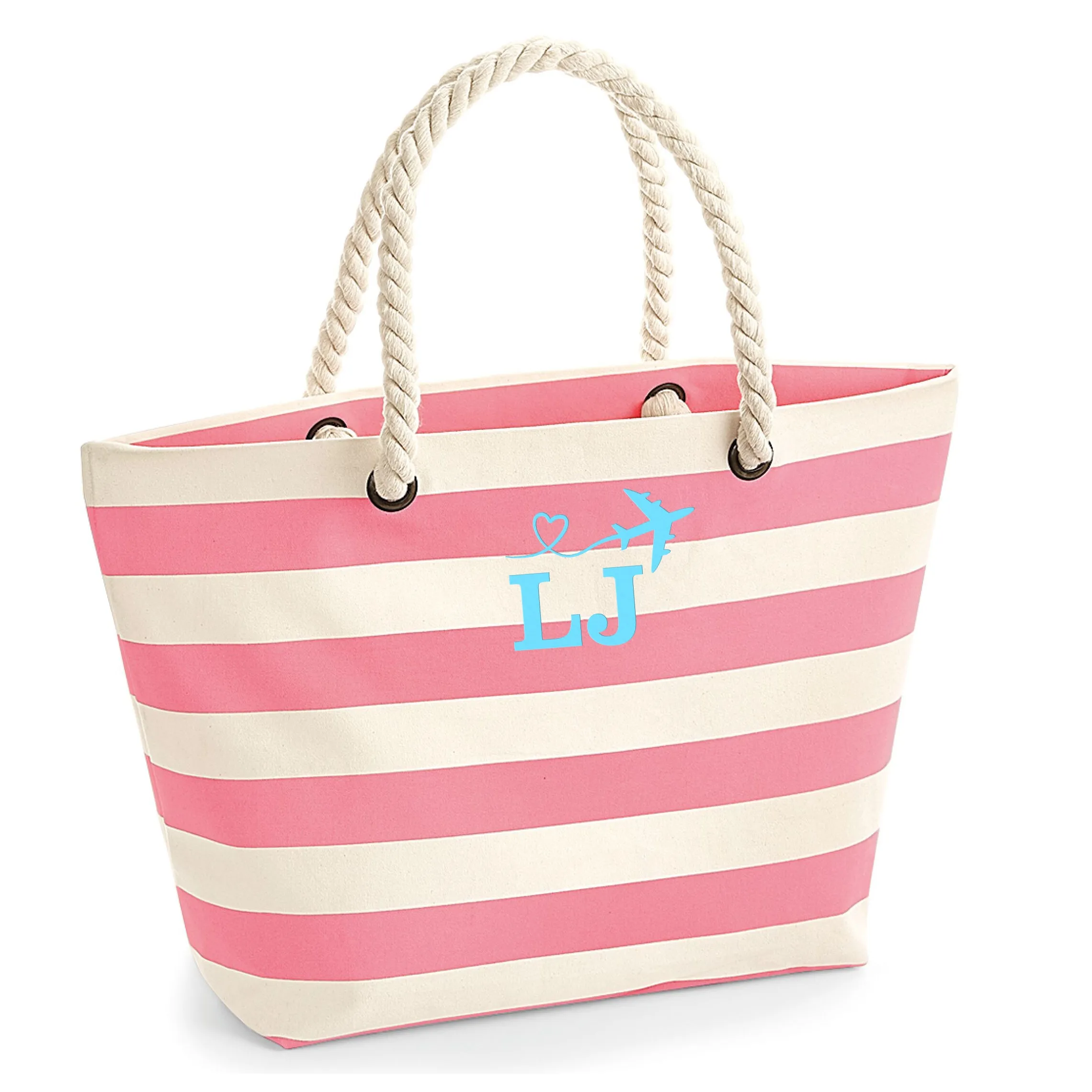Personalised Beach Bag Embroidered with Your Initials