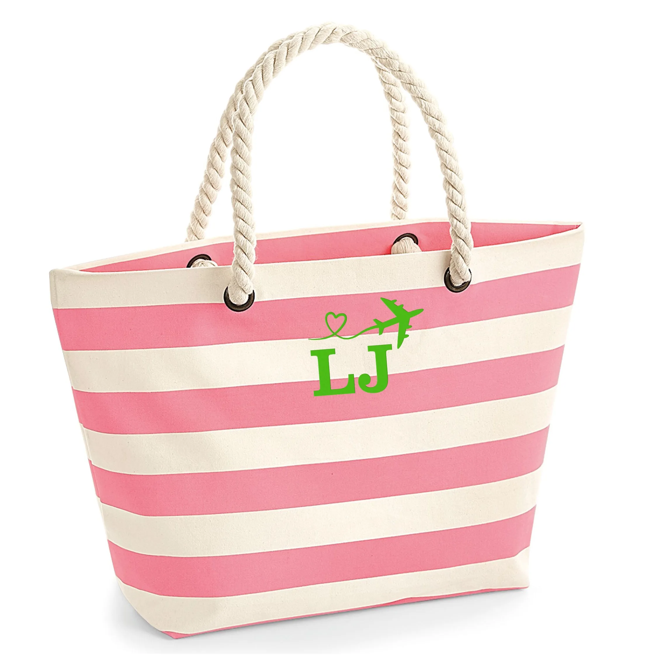 Personalised Beach Bag Embroidered with Your Initials