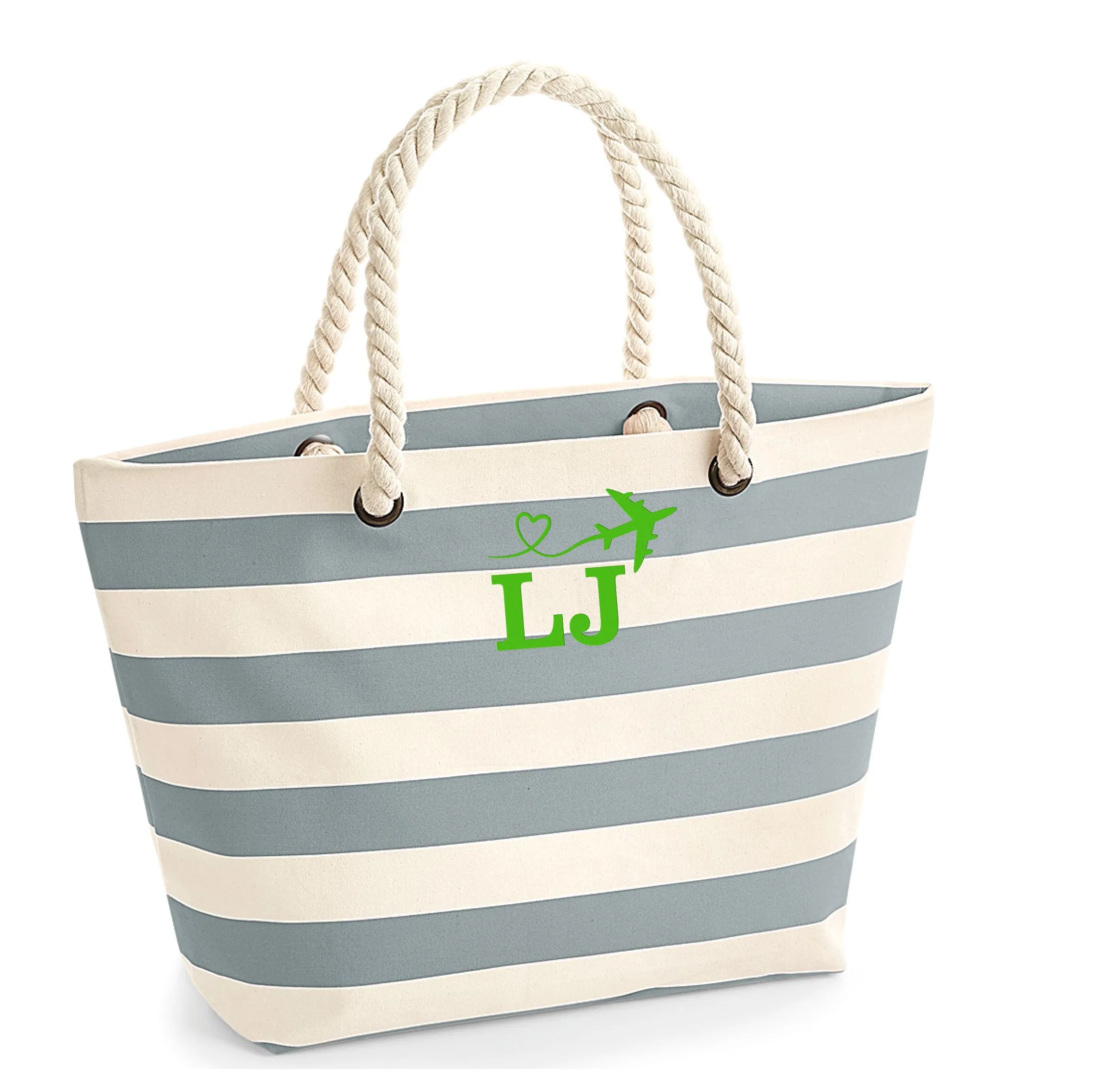 Personalised Beach Bag Embroidered with Your Initials
