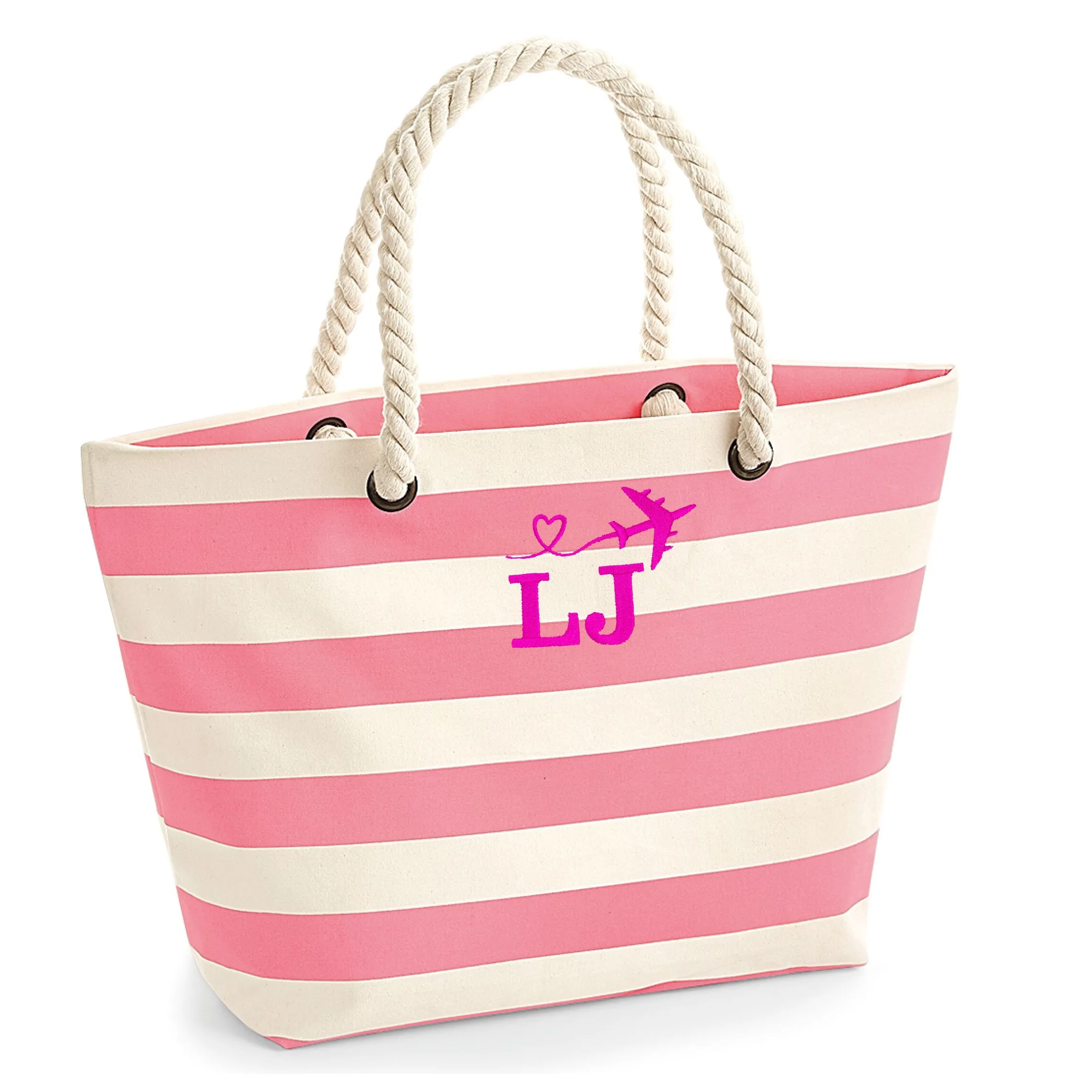 Personalised Beach Bag Embroidered with Your Initials