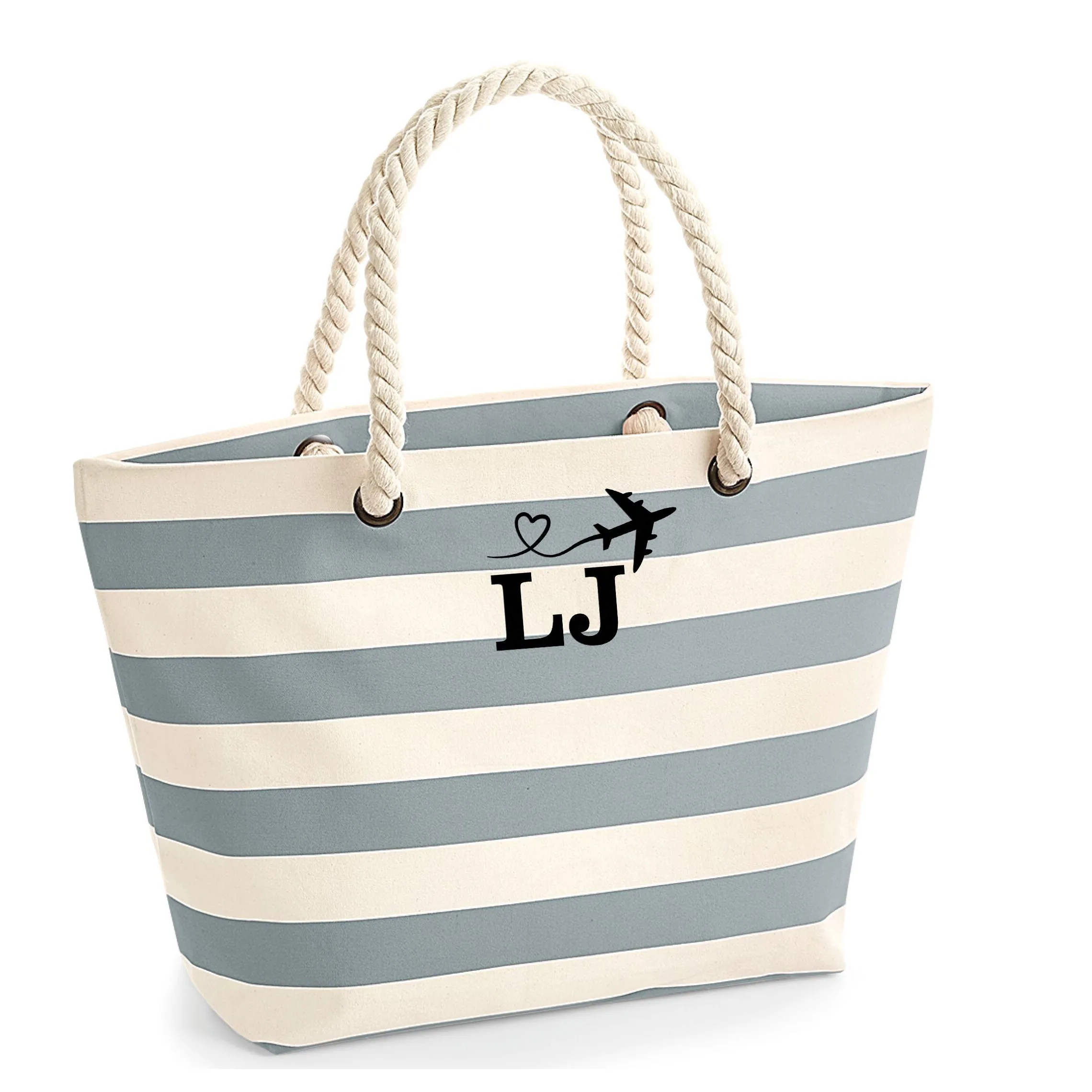 Personalised Beach Bag Embroidered with Your Initials