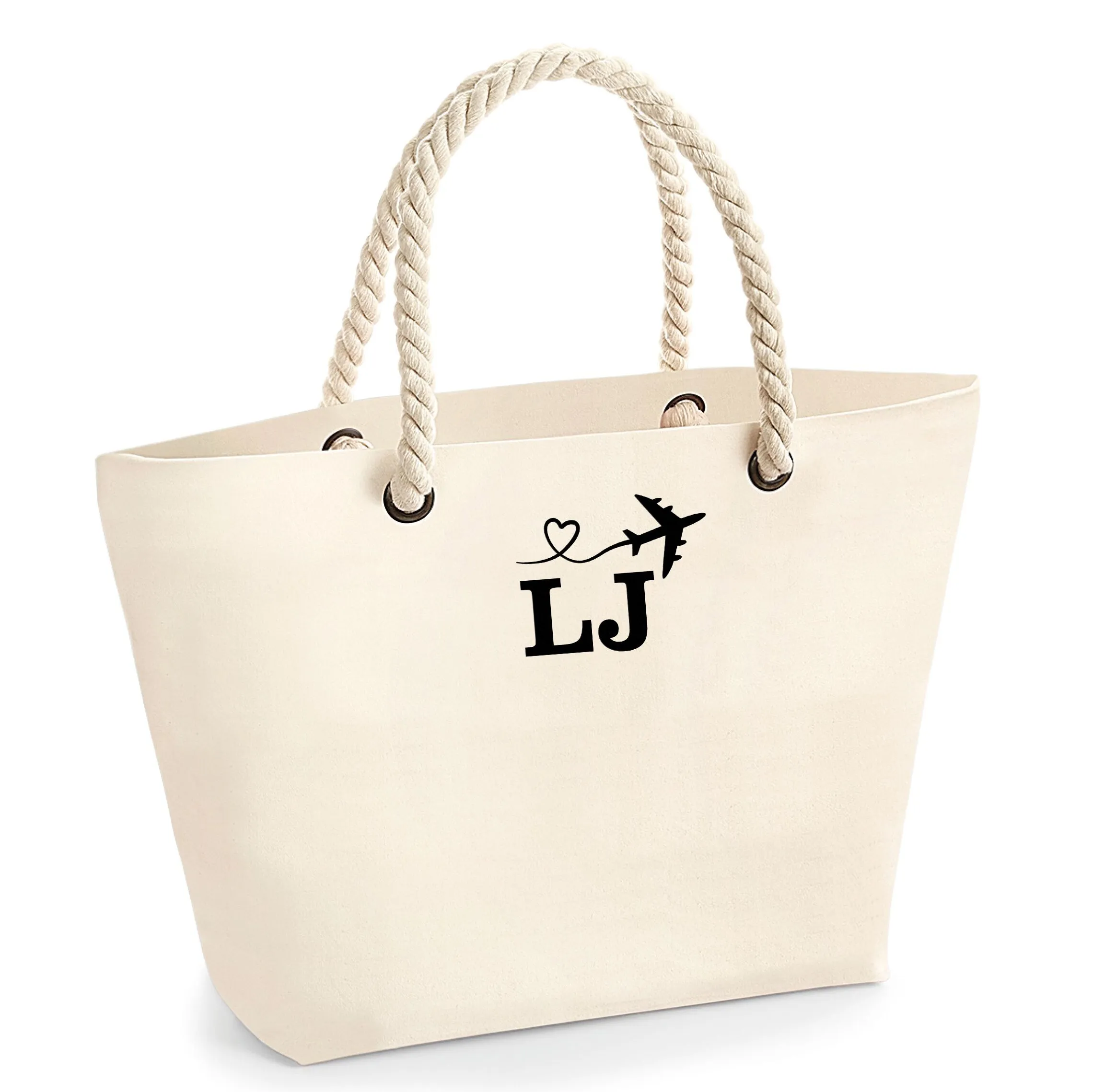 Personalised Beach Bag Embroidered with Your Initials