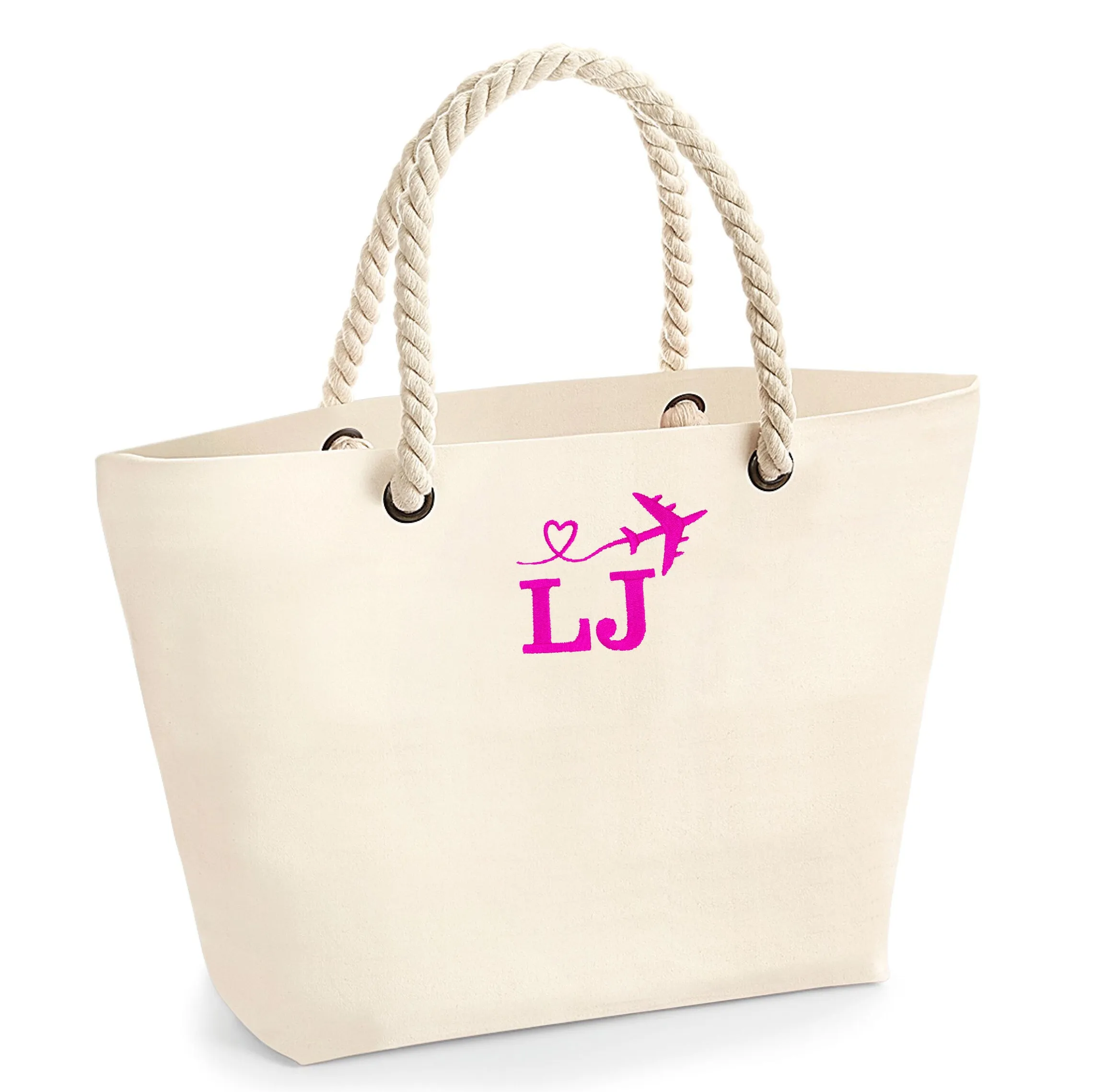 Personalised Beach Bag Embroidered with Your Initials