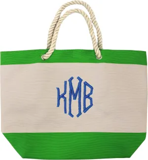 Personalized Beach Tote Bag with Zipper, Pockets, Monogram - Bridesmaid Wedding Party - Custom Monogrammed