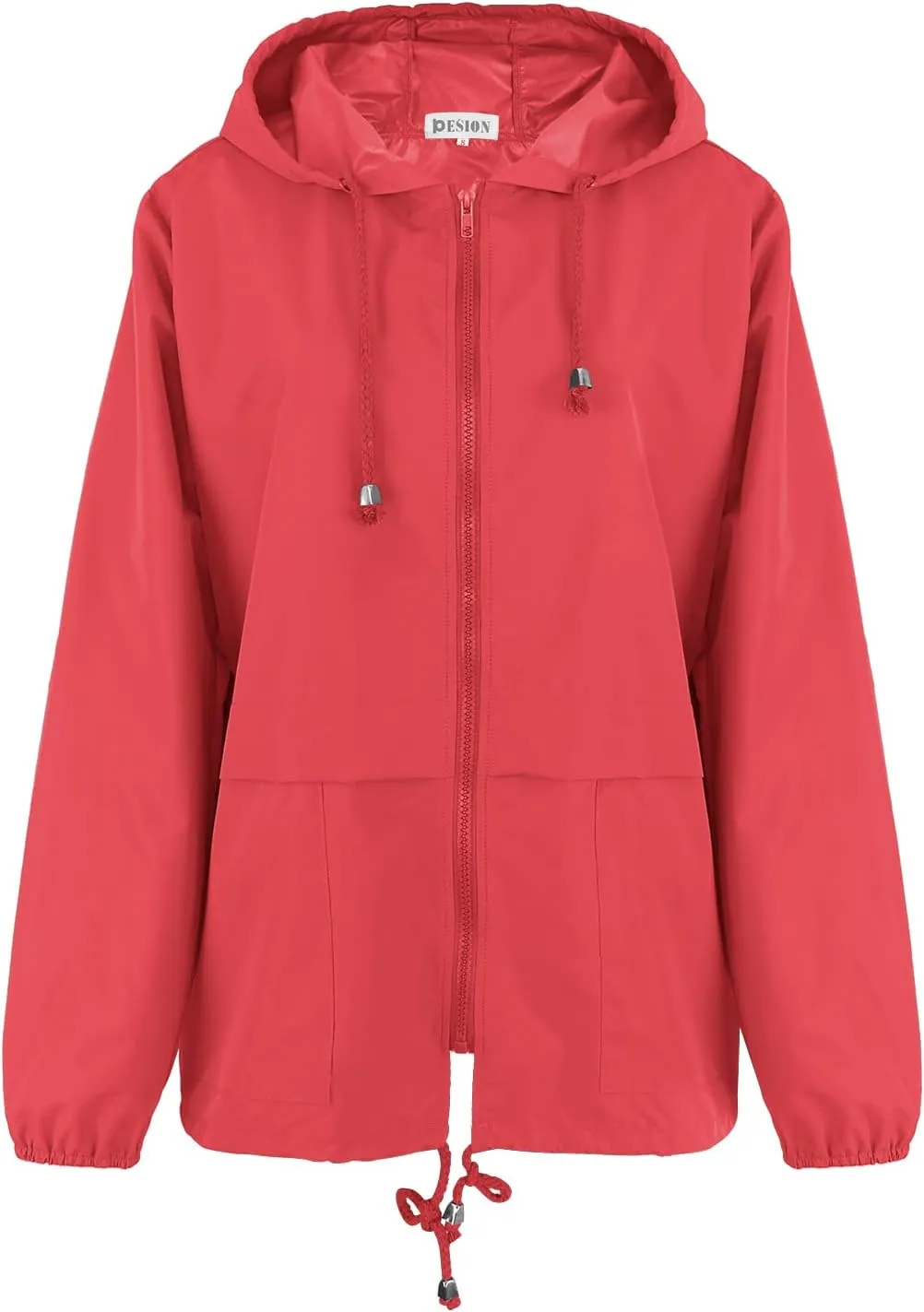 PESION Women's Waterproof Raincoat Lightweight Rain Jacket Hooded Windbreaker with Pocket for Outdoor