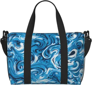 Phayah Clump Of Blue Paint Travel Duffel Bag Handbag Carry-On Luggage Bag Overnight Foldable Unisex Airline Travel Personal Items Bag