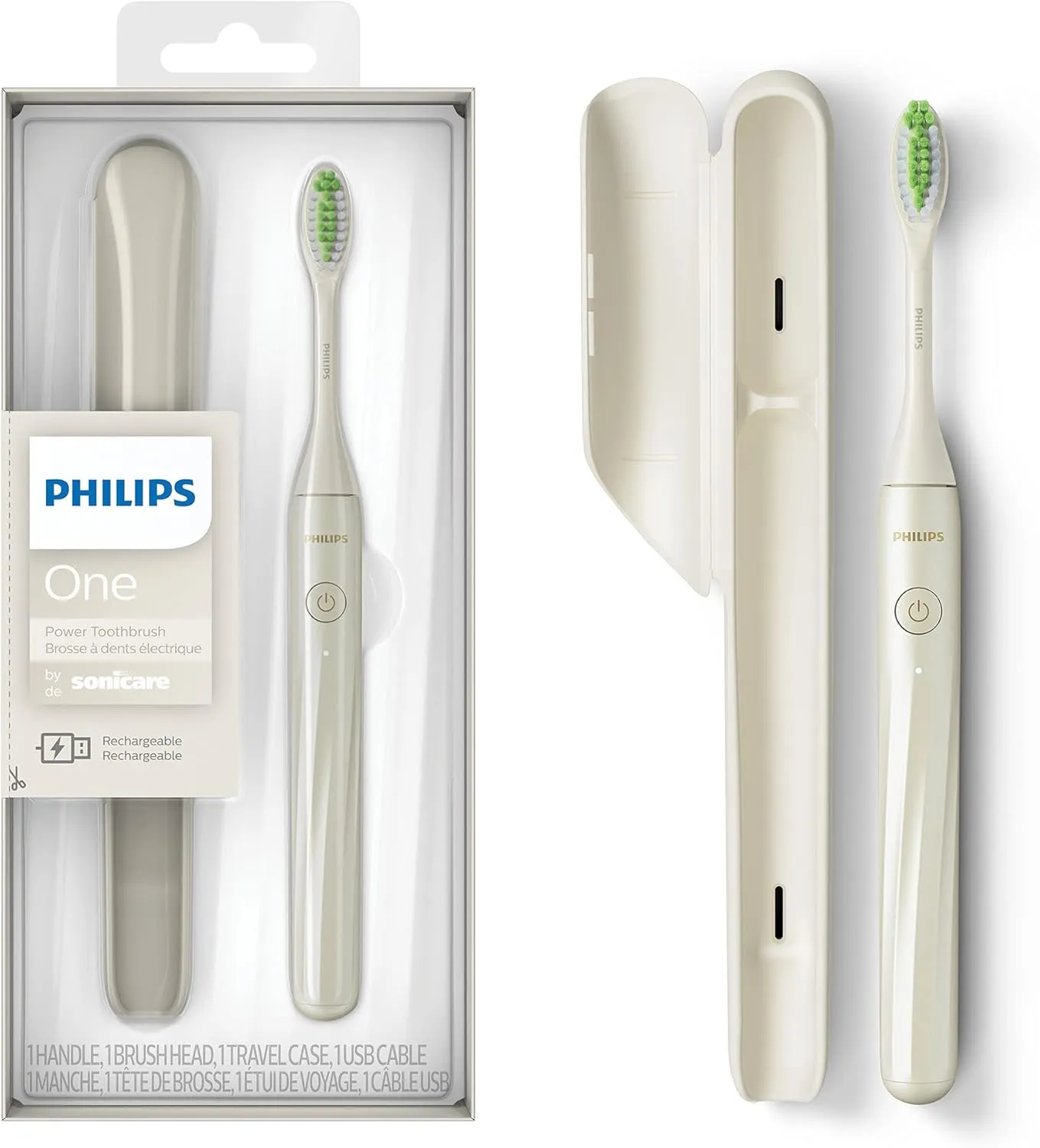 Philips One by Sonicare Rechargeable Toothbrush, Snow, HY1200/07