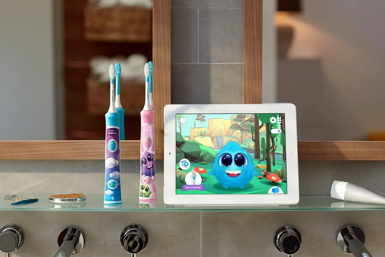 Philips Sonicare for Kids 3  Bluetooth Connected Rechargeable Electric Power Toothbrush, Interactive for Better Brushing, Pink, HX6351/41